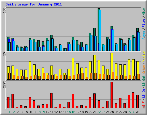 Daily usage for January 2011