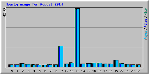 Hourly usage for August 2014