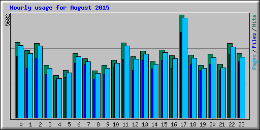 Hourly usage for August 2015