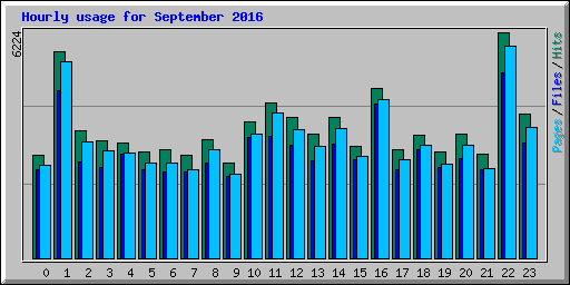 Hourly usage for September 2016